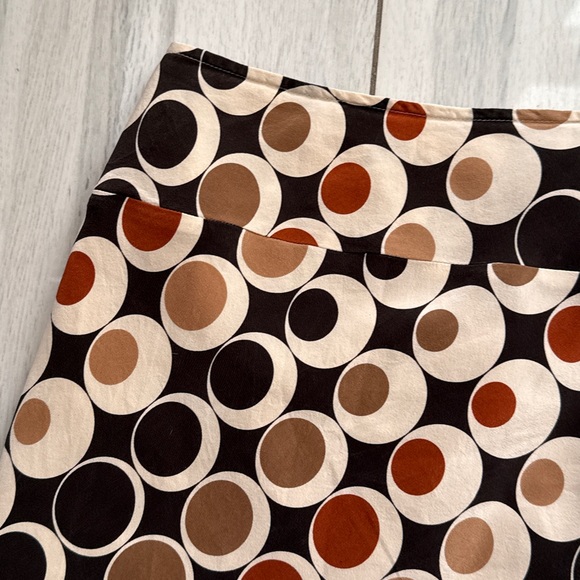 Banana Republic Silk Vintage Pencil Skirt Crepe 60s Retro  size 4 Brown Black - Picture 3 of 9